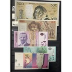 Zestaw MIX banknoty zagraniczne, notgeldy i znaczki w albumie (39szt)