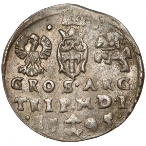 Zygmunt III Waza, Trojak Wilno 1595 - PRZEJŚCIOWY - rzadkość