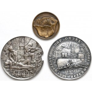 Medale Monte Cassino, Powstanie Warszawskie i Grudziński (3szt)