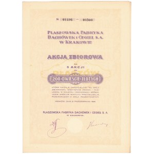 Płaszowska Fabryka Dachówek i Cegieł , 5x 200 zł 1926