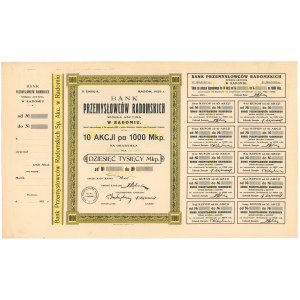 Bank Przemysłowców Radomskich, Em.2, 10x 1.000 mkp 1923 - blankiet