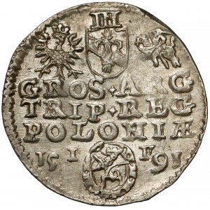 Zygmunt III Waza, Trojak Olkusz 1591 - ozdobna - B.ŁADNY