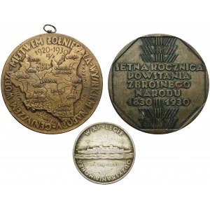 Medale Piłsudski, Powstanie Listopadowe, Odzyskanie Morza (3szt)