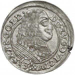 Śląsk, Ludwik IV Legnicki, 3 krajcary 1661 EW, Brzeg - GOLD