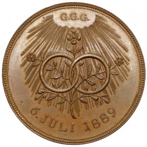 Niemcy, Medal zaślubinowy 1889 - Dr. Georg Weidehammer i Luise von Schauss