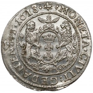Zygmunt III Waza, Ort Gdańsk 1618 SB - WĄSY - b.rzadki