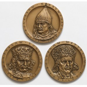 Medale Łokietek, Krzywousty, Wstydliwy (3szt)