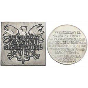 Medal i plakieta SREBRO Zamek Królewski w Warszawie (2szt)