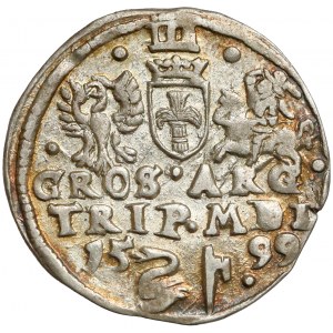 Zygmunt III Waza, Trojak Wilno 1599 - Łabędź - bardzo ładny