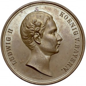 Deutschland, Ludwig II, Medaille 1869 - Kunst und Industrie Ausstellung