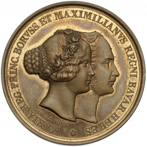Niemcy, Bawaria, Ludwik I, Medal 1842 - Ślub księżnej Marii Pruskiej z Maksymilianem II