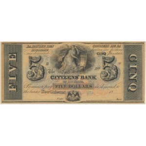 USA, Citizens Bank of Louisiana, 5 Dollars