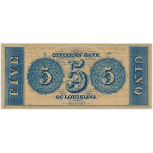 USA, Citizens Bank of Louisiana, 5 Dollars