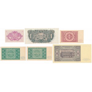 Zestaw banknotów polskich z lat 1944-1948 (6szt)