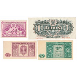 Zestaw banknotów polskich z lat 1944-1946 (4szt)
