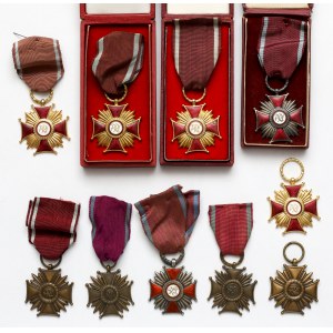Krzyże Zasługi - w tym IIRP, PSZnZ i wczesny PRL w srebrze - zestaw (10szt)