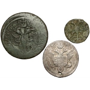 Rosja, zestaw monet, w tym 10 kopiejek 1804 (3szt)