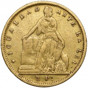 Chile, 2 pesos 1857 So