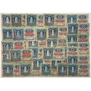 Austria, 20 Kronen 1913-1919 - set of 31 pcs