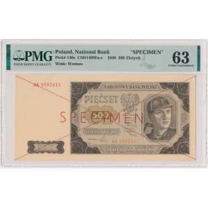 500 złotych 1948 - SPECIMEN - AA