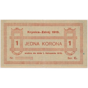 Krynica Zdrój, 1 korona 1919 - blankiet