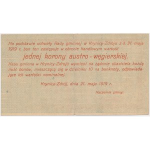 Krynica Zdrój, 1 korona 1919 - blankiet