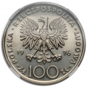 Próba NIKIEL 100 złotych 1976 Pułaski - w lewo