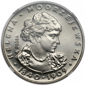 Próba NIKIEL 100 złotych 1975 Modrzejewska - mała głowa