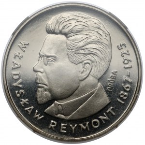 Próba NIKIEL 100 złotych 1977 Reymont - w lewo