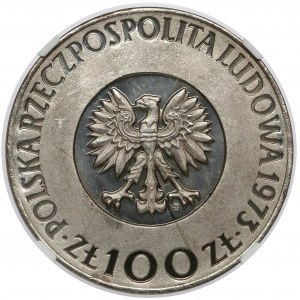 Próba NIKIEL 100 złotych 1973 Mikołaj Kopernik - długie włosy