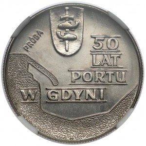 Próba NIKIEL 10 złotych 1972 Port w Gdyni - tło z deseniem