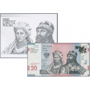 20 złotych 2015 - Chrzest Polski - w folderze PWPW