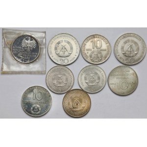 Deutschland, 5, 10 und 20 Mark 1969-1978 (9 Stücke)