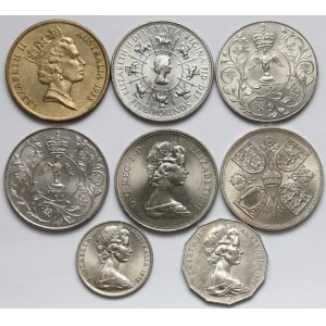 Zestaw monet z królową Elżbietą MIX (8szt)