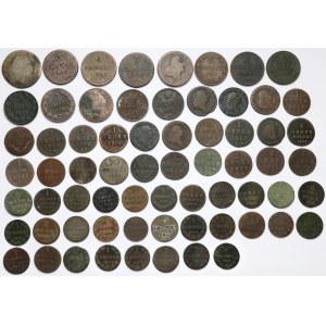 Miedziane i srebrne monety czasów Zaborów (67szt)