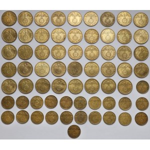 Deutsches Reich, 5 und 10 Pfennig - verschiedene Jahren und Münzstätten (64 Stücke)