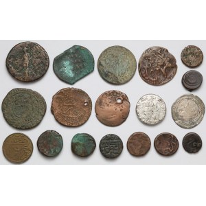 Zestaw monet różnych, głównie Azja (18szt)