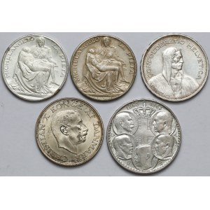 Dania, Grecja, Szwajcaria + medaliki z Papieżem, Zestaw (5szt)