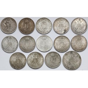 Austria, Węgry, Forinty, floreny i talar 1861-1892 - zestaw (14szt)