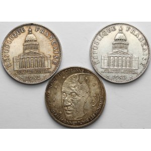Francja, 100 franków 1982, 1983 i 1992 (3szt)