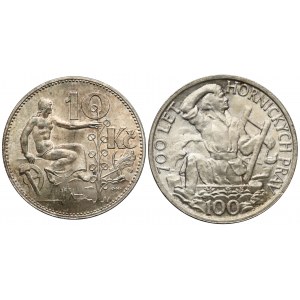 Czechosłowacja, 10 korun 1930 i 100 korun 1949 (2szt)