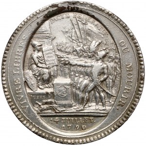 Francja, Medal 5 sols 1792 - srebrzony