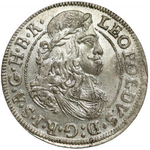 Austria, Leopold I, 3 krajcary 1674, Hall - b. ładne