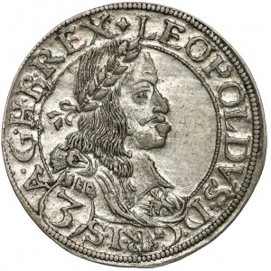 Austria, Leopold I, 3 krajcary 1663, Wiedeń - b. ładne