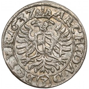 Austria, Ferdynand III, 3 krajcary 1637, Wiedeń