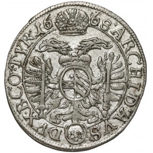 Austria, Leopold I, 3 krajcary 1668, Wiedeń - b. ładne