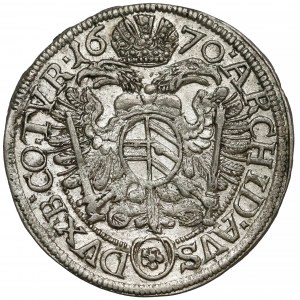 Austria, Leopold I, 3 krajcary 1670 Wiedeń- piękne