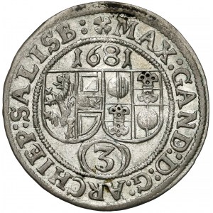 Austria, Salzburg, Max Gandolf von Kuenburg, 3 krajcary 1681