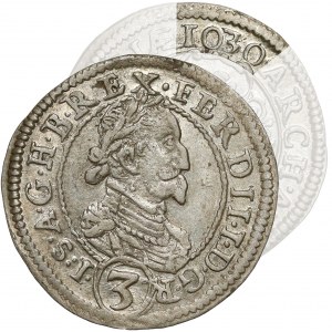 Austria, Ferdynand II, 3 krajcary 1630, Graz - błędy 1030 i FERDII•I