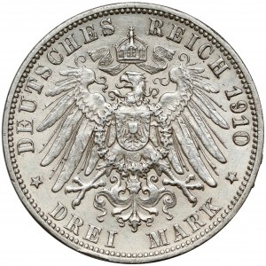 Deutschland, Württemberg, 3 Mark 1910 F